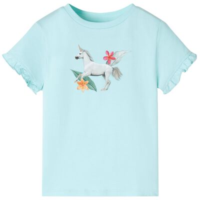 Kinder-Kurzarmshirt Hellblau 128