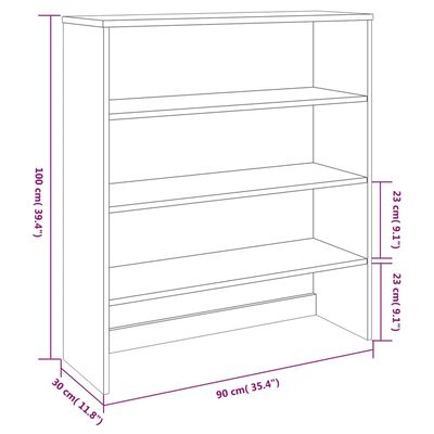 vidaXL Highboard-Oberteil HAMAR Hellgrau 90x30x100 cm Massivholz