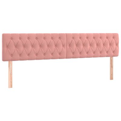 vidaXL Boxspringbett mit Matratze Rosa 200x200 cm Samt