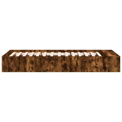 vidaXL Bettgestell Räuchereiche 100x200 cm Holzwerkstoff