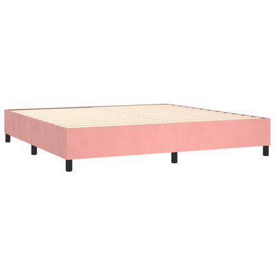 vidaXL Boxspringbett mit Matratze Rosa 200x200 cm Samt