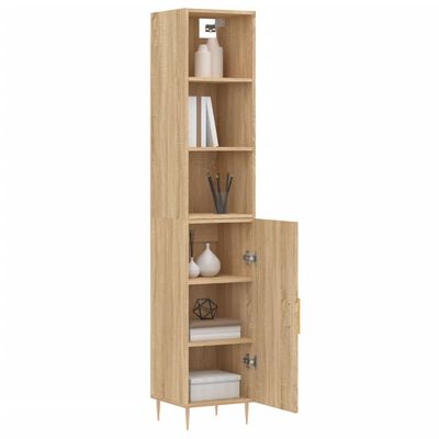 vidaXL Highboard Sonoma-Eiche 34,5x34x180 cm Holzwerkstoff