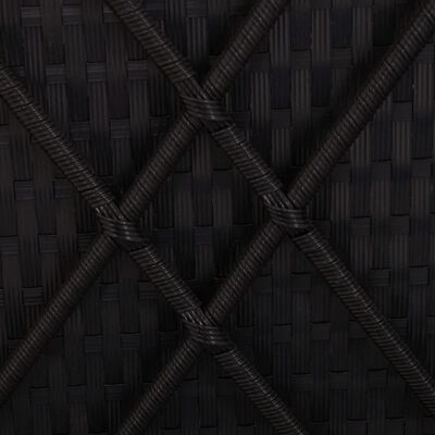 vidaXL Sonnenliege mit Auflage und Teetisch Poly Rattan Schwarz