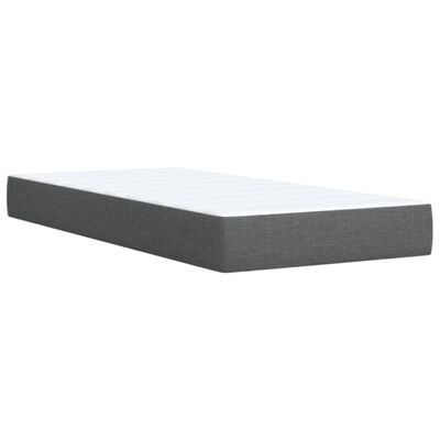 vidaXL Boxspringbett mit Matratze Dunkelgrau Stoff