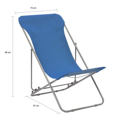 vidaXL Klappbare Strandstühle 2 Stk. Stahl und Oxford-Gewebe Blau