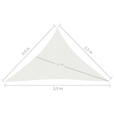 vidaXL Sonnensegel 160 g/m² Weiß 2,5x2,5x3,5 m HDPE