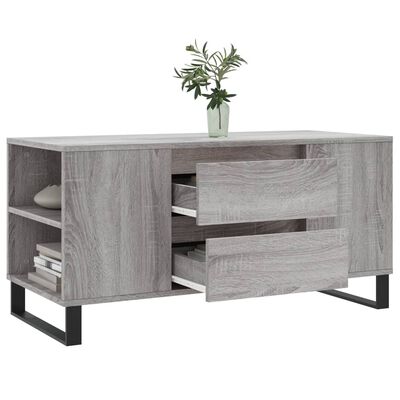 vidaXL Couchtisch Grau Sonoma 102x44,5x50 cm Holzwerkstoff