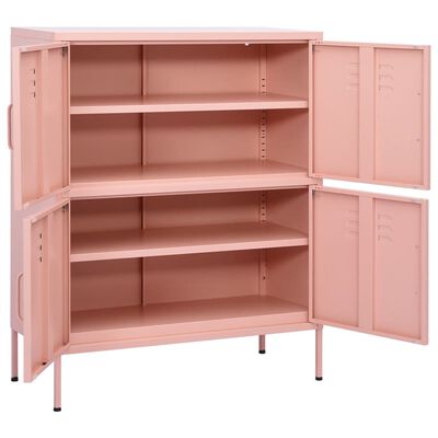 vidaXL Lagerschrank Rosa 80x35x101,5 cm Stahl