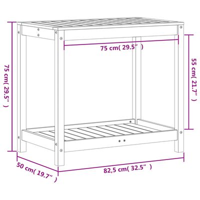 vidaXL Pflanztisch mit Ablage 82,5x50x75 cm Imprägniertes Kiefernholz