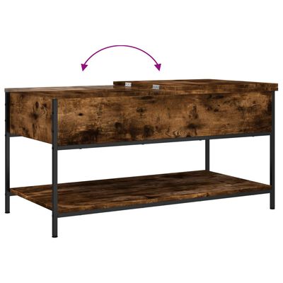 vidaXL Couchtisch Räuchereiche 100x50x50 cm Holzwerkstoff und Metall