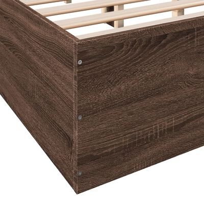 vidaXL Bettgestell Braun Eichen-Optik 135x190 cm Holzwerkstoff