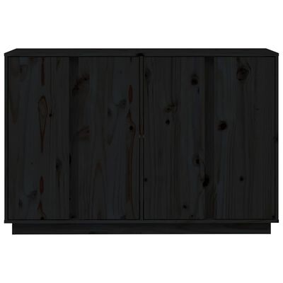 vidaXL Sideboard Schwarz 120x35x80 cm Massivholz Kiefer