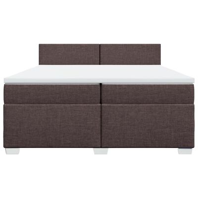 vidaXL Boxspringbett mit Matratze Dunkelbraun 200x200 cm Stoff