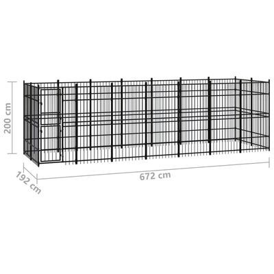 vidaXL Outdoor-Hundezwinger Stahl 12,9 m²