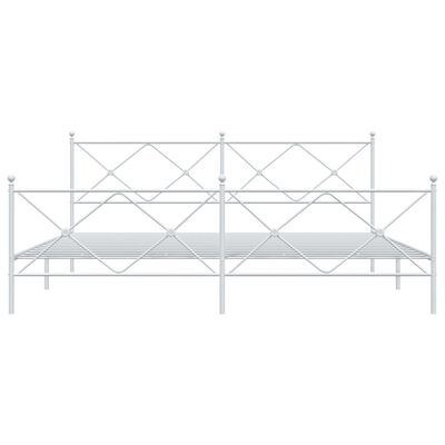 vidaXL Bettgestell mit Kopf- und Fußteil Metall Weiß 200x200 cm