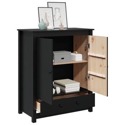 vidaXL Highboard Schwarz 83x41,5x100 cm Massivholz Kiefer