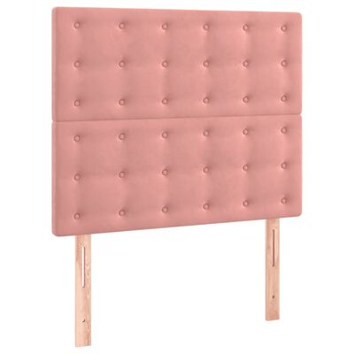 vidaXL Boxspringbett mit Matratze Rosa 100x200 cm Samt