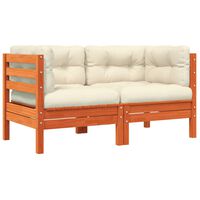 vidaXL Garten-Ecksofa mit Kissen 2 Stk. Wachsbraun Massivholz Kiefer