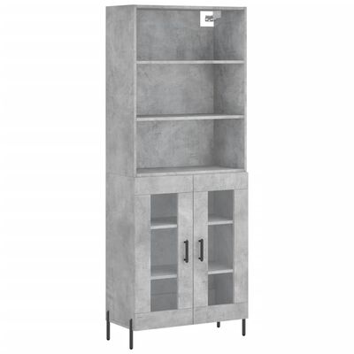 vidaXL Highboard Betongrau 69,5x34x180 cm Holzwerkstoff