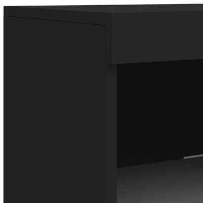 vidaXL Sideboard mit LED-Leuchten Schwarz 283x37x100 cm