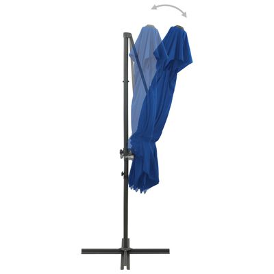 vidaXL Ampelschirm mit Lüftung 250x250 cm Azurblau