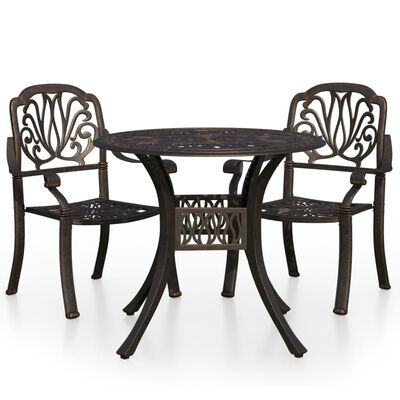 vidaXL 3-tlg. Bistro-Set Aluminiumguss Bronzen