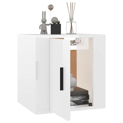 vidaXL TV-Wandschrank Hochglanz-Weiß 40x34,5x40 cm