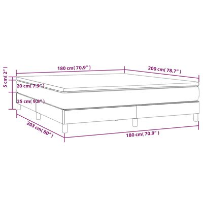 vidaXL Boxspringbett Matratze Cappuccino-Braun 180x200 cm Kunstleder