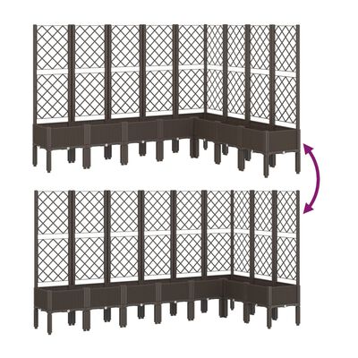 vidaXL Pflanzkübel mit Rankgitter Braun 200x160x142 cm PP
