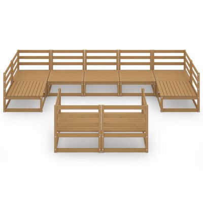 vidaXL 9-tlg. Garten-Lounge-Set Massivholz Kiefer