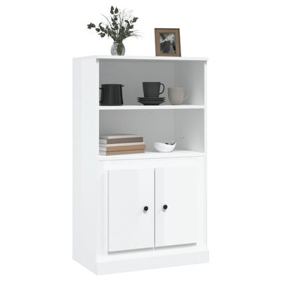 vidaXL Highboard Hochglanz-Weiß 60x35,5x103,5 cm Holzwerkstoff