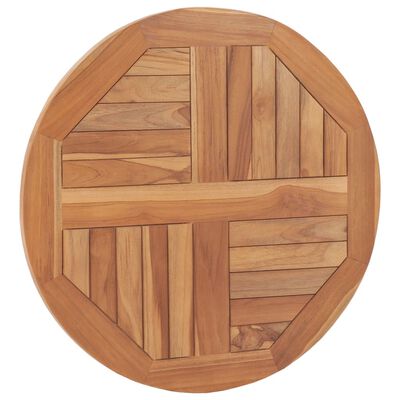 vidaXL Tischplatte Massivholz Teak Rund 2,5 cm 60 cm