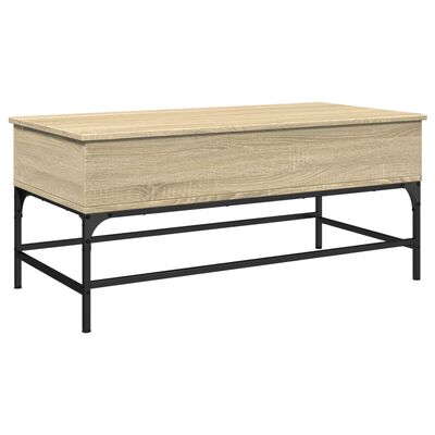 vidaXL Couchtisch Sonoma-Eiche 100x50x45 cm Holzwerkstoff und Metall