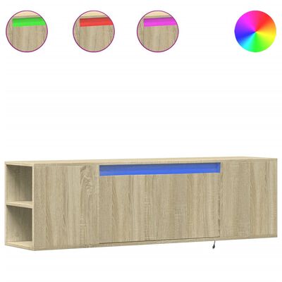 vidaXL TV-Wandschrank mit LED-Beleuchtung Sonoma-Eiche 135x31x39,5 cm