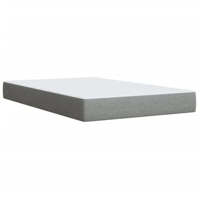 vidaXL Boxspringbett mit Matratze Hellgrau 120x200 cm Stoff