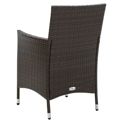 vidaXL Gartenstühle mit Sitzpolster 4 Stk. Poly Rattan Braun