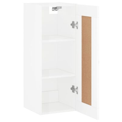 vidaXL Wandschrank Hochglanz-Weiß 34,5x34x90 cm Holzwerkstoff