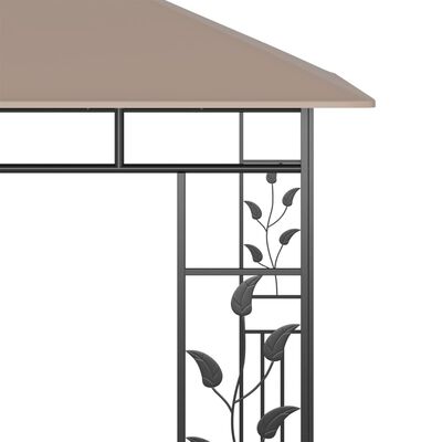 vidaXL Pavillon mit Moskitonetz 3x3x2,73 m Taupe 180 g/m²