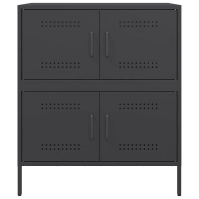 vidaXL Sideboard Schwarz 68x39x79 cm Stahl