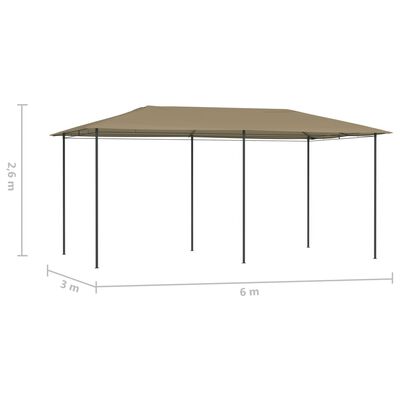 vidaXL Pavillon 2,98x5,3x2,59 m Taupe 160 g/m²