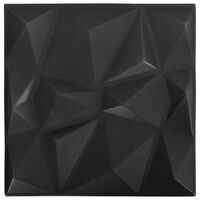 vidaXL 3D-Wandpaneele 12 Stk. 50x50 cm Diamant Schwarz 3 m²