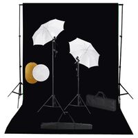 vidaXL Fotostudio-Set mit Leuchten, Schirmen, Hintergrund, Reflektor