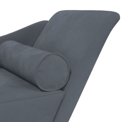 vidaXL Chaiselongue mit Kissen Dunkelgrau Samt