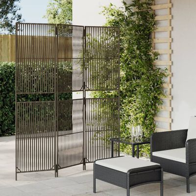 vidaXL Paravent 3-tlg. Grau Poly Rattan