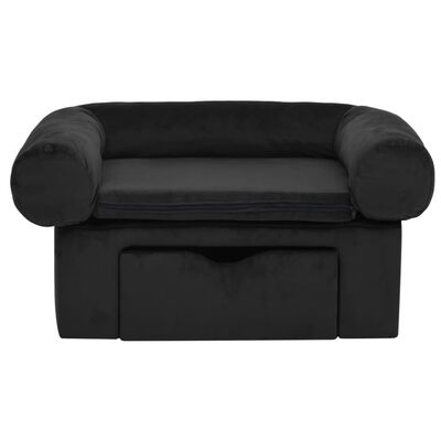 vidaXL Hundesofa mit Schublade Schwarz 75x50x38 cm Plüsch