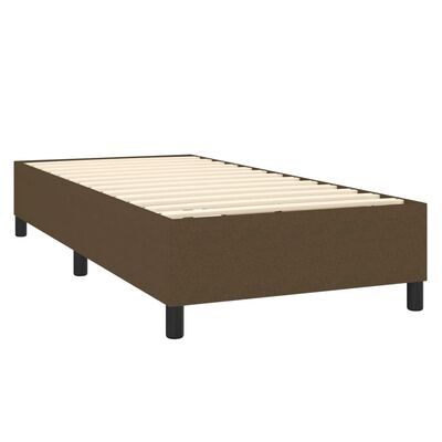 vidaXL Boxspringbett mit Matratze & LED Dunkelbraun 80x200 cm Stoff