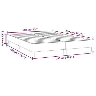 vidaXL Bettgestell ohne Matratze Hellgrau 160x200 cm Stoff