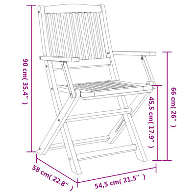 vidaXL Gartenstühle 4 Stk. Klappbar 57,5x54,5x90 cm Massivholz Akazie