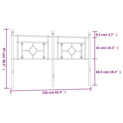 vidaXL Kopfteil Metall Weiß 150 cm