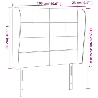 vidaXL Kopfteil mit Ohren Dunkelgrün 103x23x118/128 cm Samt